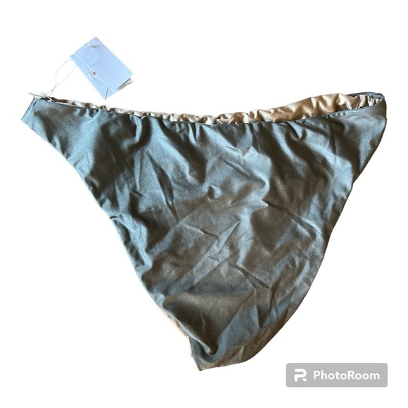 Good American Women’s Good Waist Reversible High Shine Cheeky Bikini Swim Bottom - Picture 10 of 15